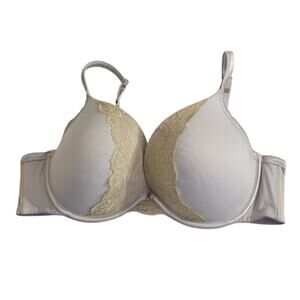 Cacique White Smooth Boost Plunge Full Figure Underwire T-Shirt Bra Size 40D